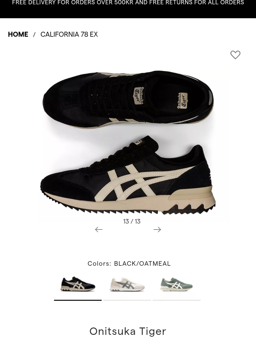 Onitsuka Tiger by Asics California 78 EX Sneaker - Black/Oatmeal